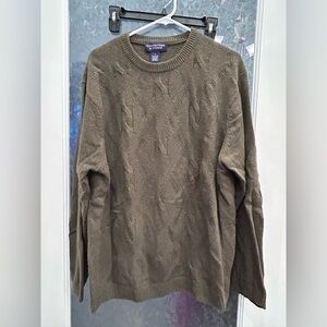 Roundtree & Yorke Green Crewneck Sweater Classic Knit B21